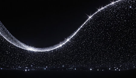 Fantastic star trail in the night sky. 3d renderingの素材