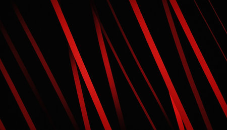 Abstract red stripes on a black background. 3d rendering illustration.の素材