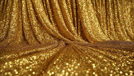 Background texture, pattern. The fabric is knitted in gold with sequins. It has a brilliant shine and is perfect for all kinds of your projects.の素材