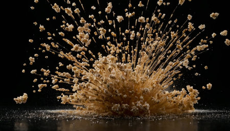 Splashes of water on a black background. Splash of water.の素材