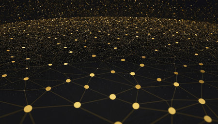 Abstract polygonal space low poly dark background with connecting dots and lines. Connection structure. 3d renderingの素材