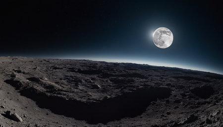 The moon in the night sky. Elements of this image furnished by NASAの素材