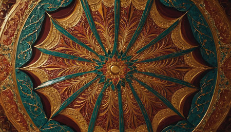 Details of the ceiling of a mosque in Kuala Lumpur, Malaysia.の素材