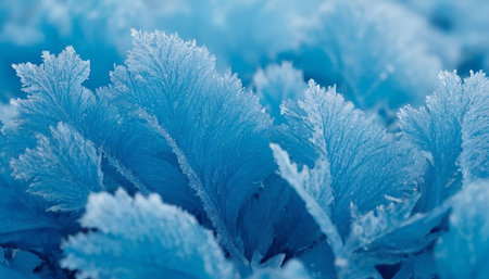 Close-up of frosted ornamental cabbage leaves. Winter backgroundの素材