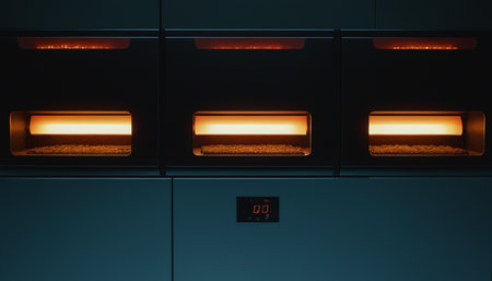 Industrial ovens in a factory, close-up view.の素材