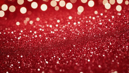 Red glitter christmas abstract background with bokeh defocused lightsの素材