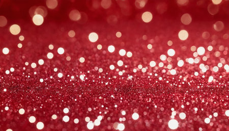 Red glitter christmas abstract background with bokeh defocused lightsの素材