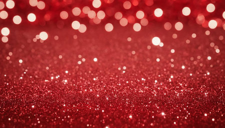 Red glitter christmas abstract background with bokeh defocused lightsの素材