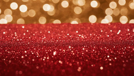 Red glitter christmas abstract background with bokeh defocused lightsの素材
