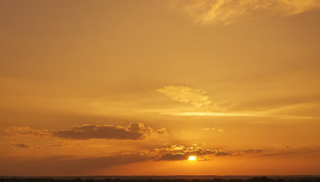 Sunset over the Okavango Delta, Botswana, Africaの素材