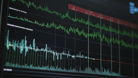 Stock market or forex trading graph and candlestick chart suitable for financial investment concept. Economy trends background for business idea and all art work design. Abstract finance background.の素材