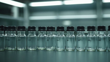 Medical vials in the laboratory. Laboratory glassware. Laboratory glassware.の素材