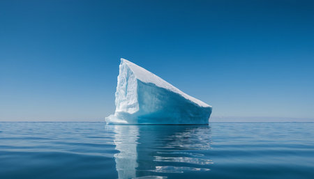 Iceberg floating on the water. Global warming, climate change conceptの素材