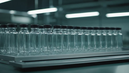 Laboratory glassware with liquid for research and development in clinical laboratory.の素材