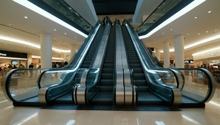 Escalators in a shopping mall, Sharm El Sheikh, Egyptの素材