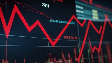 financial stock market graph on digital screen. Economy trends background for business idea and all art work design. Abstract finance background.の素材
