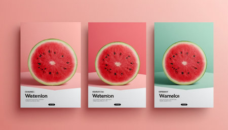 Watermelon Design Template. Creative Minimal Style. Vector Illustration.の素材