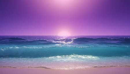 Beautiful sunset over the sea. Seascape. 3d renderingの素材