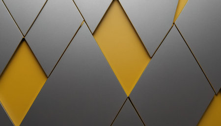 Abstract 3d rendering of metal geometric shapes. Modern background design.の素材
