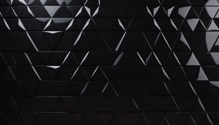 Abstract 3d rendering of black geometric shapes. Modern background design. Futuristic shape.の素材