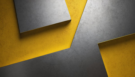 3d rendering of yellow and black abstract background with copy space.の素材