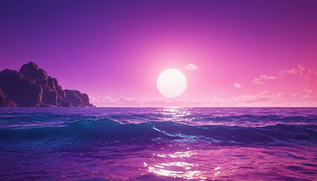 Beautiful sunset at the sea. Colorful sky and sea.の素材