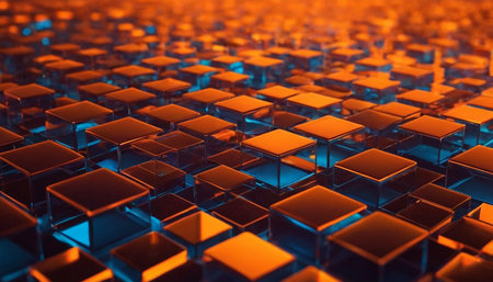 Abstract 3d render of cubes. Technology background. Futuristic background.の素材