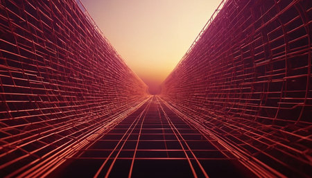 3D rendering of abstract technology concept background. Hi-tech futureの素材