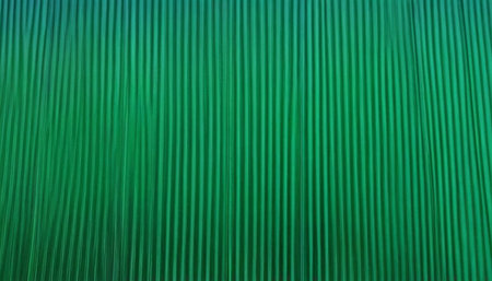 Green curtain with stripes. 3d rendering, 3d illustration.の素材