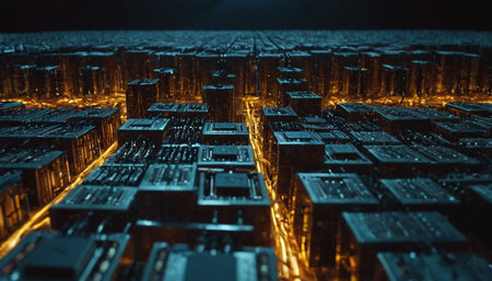 Circuit board futuristic server code processing. Data and information technology concept. 3D Renderingの素材