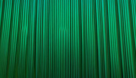 Green curtain with diagonal stripes. Cinema background. 3d render illustrationの素材
