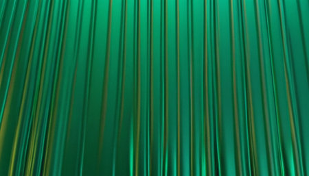 Green curtain background. 3d rendering 3d illustration. High resolution image.の素材