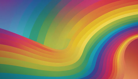 abstract rainbow background with smooth wavy lines. Vector illustration.の素材