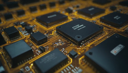 Close-up of electronic circuit board. Selective focus. Technology concept.の素材