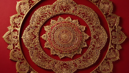 Thai art pattern on the wall in temple,Thailand.の素材