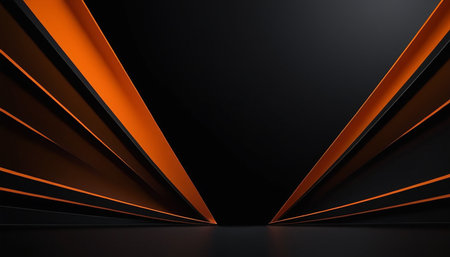 Abstract orange and black background with copy space. 3D Renderingの素材