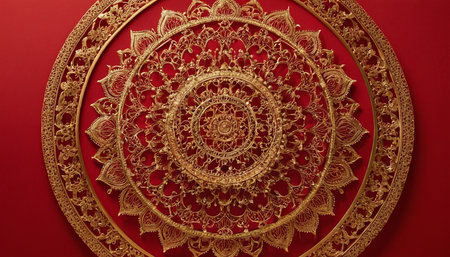 Thai art pattern on the wall in temple,Thailand.の素材