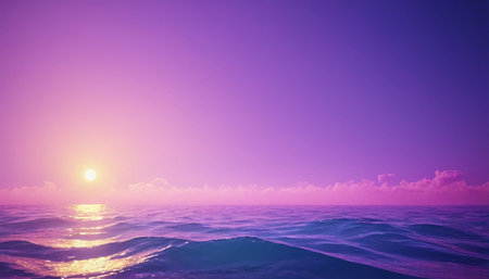 Beautiful sunset above the sea. Seascape with ocean and skyの素材