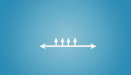 Illustration of an arrow pointing up and down on a blue backgroundの素材