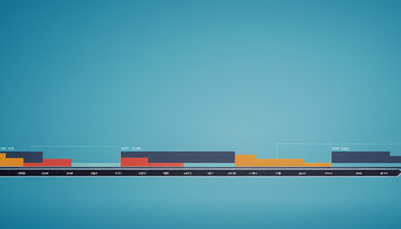 Highly rendering of progress bar on blue background. Computer generated image.の素材