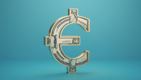 Dollar currency symbol on blue background. 3d render illustration.の素材