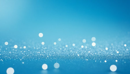 Abstract bokeh lights on blue background. Christmas and New Year conceptの素材