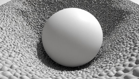 White sphere on the white background. 3D illustration. 3D rendering.の素材