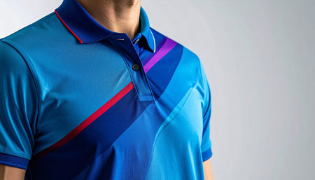 Soccer player in a blue t-shirt on a white backgroundの素材