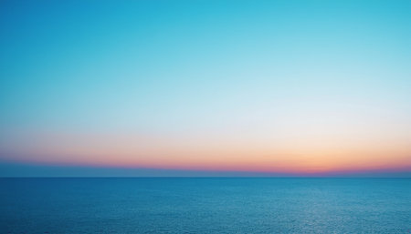 Beautiful sunset over the sea. Colorful sky and sea.の素材