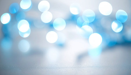 Blue lights bokeh abstract background. Christmas and New Year conceptの素材