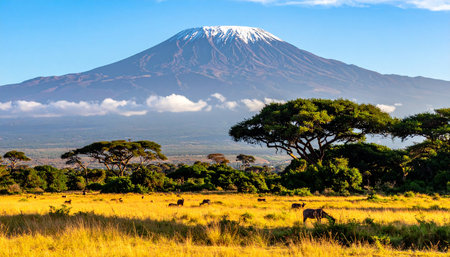 Mt Kilimanjaro in Tanzania, Africa. Serengeti National Parkの素材