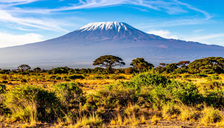 Mt Kilimanjaro in Tanzania, Africa. Mount Kilimanjaro is the highest mountain in Tanzania.の素材