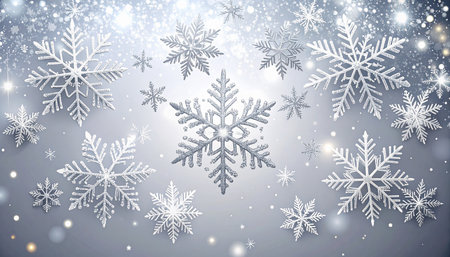 Snowflakes background. Christmas and New Year concept. Vector illustration.の素材