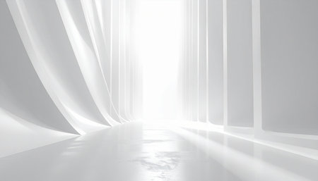 Abstract White Architecture Design Background. 3d Render Illustration. Graphic Design Elementの素材
